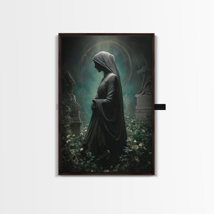 The Widow Of The Whispering Comet, Vertical Wall Art, Dark Halloween Decor, Canvas Print, Halloween Wall Decor, Gothic Home Decor