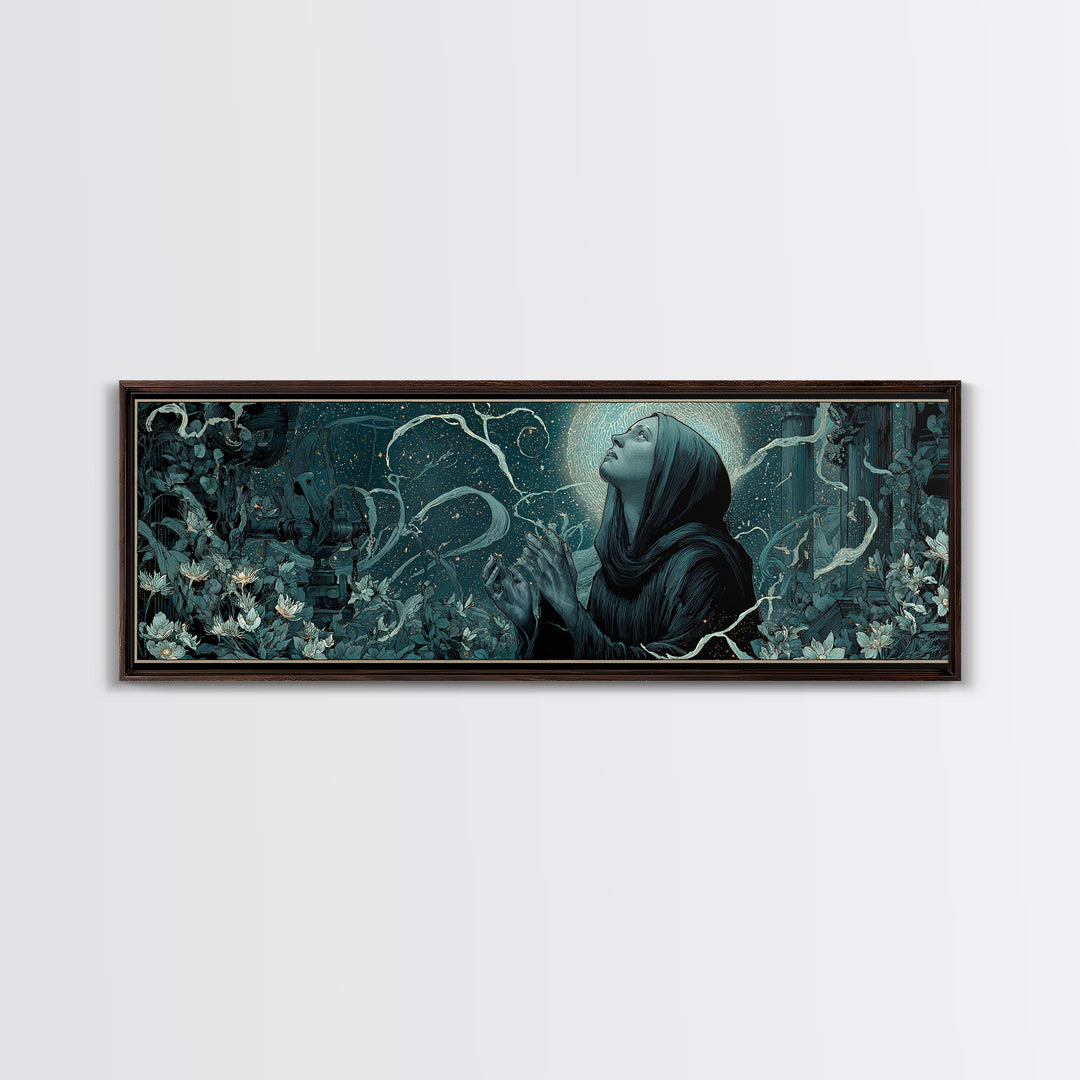 The Widow Of The Whispering Comet, Extra Wide Wall Art, Spooky Home Decor, Canvas Print, Halloween Wall Decor, Gothic Home Decor