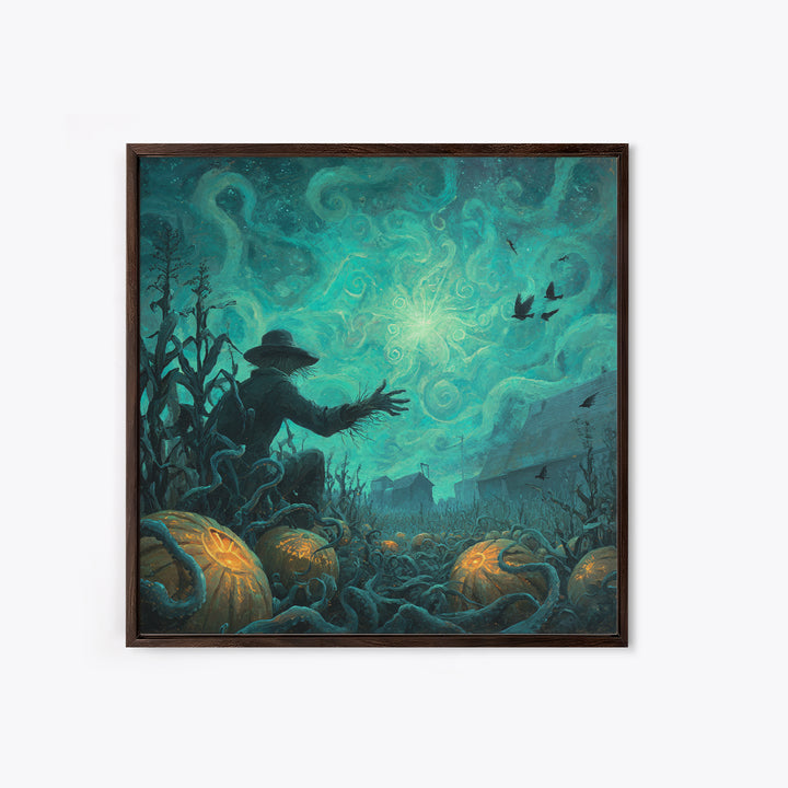 The Harvest Of The Eldritch Field, Square Wall Art, Macabre Wall Art, Framed Canvas Print, Halloween Wall Decor, Gothic Home Decor