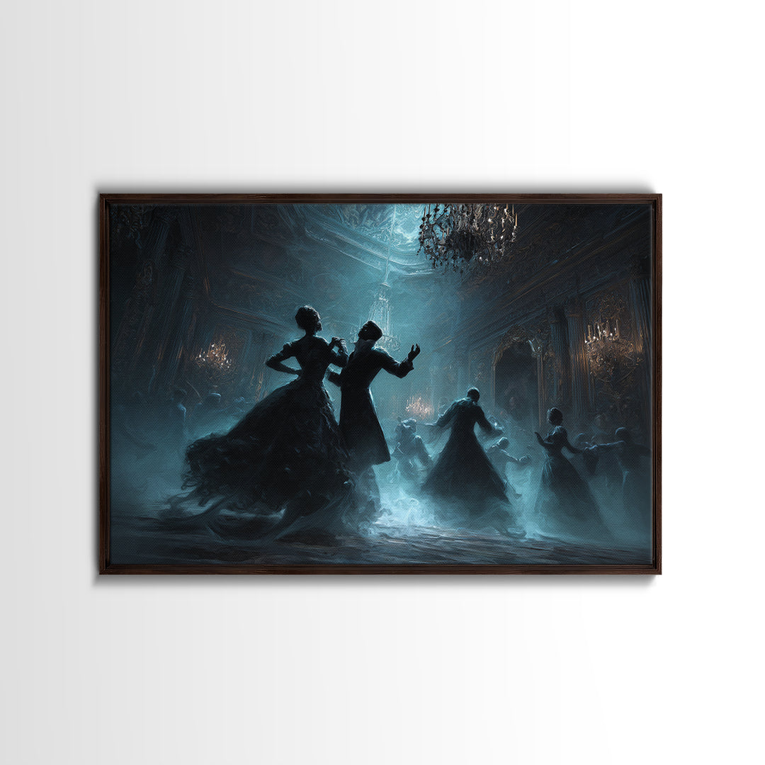 The Ballroom Of Silent Shoggoths, Landscape Wall Art, Haunted Gothic Art, Framed Canvas Print, Halloween Wall Decor, Gothic Home Decor