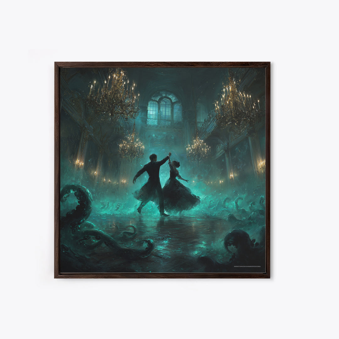 The Ballroom Of Silent Shoggoths, Square Wall Art, Dark Halloween Decor, Canvas Print, Halloween Wall Decor, Gothic Home Decor