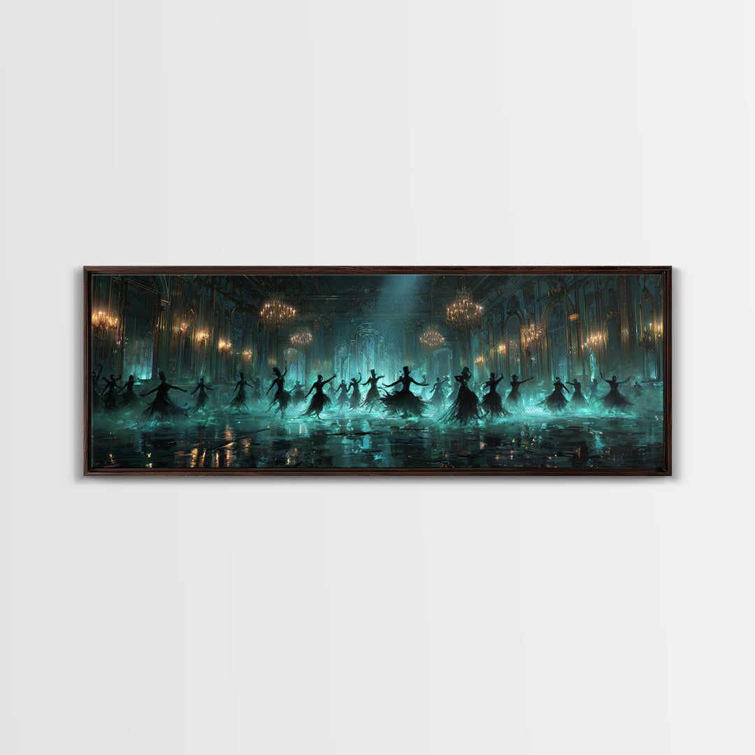 The Ballroom Of Silent Shoggoths, Extra Wide Wall Art, Cosmic Horror Wall Art, Framed Canvas Print, Halloween Wall Decor, Gothic Home Decor