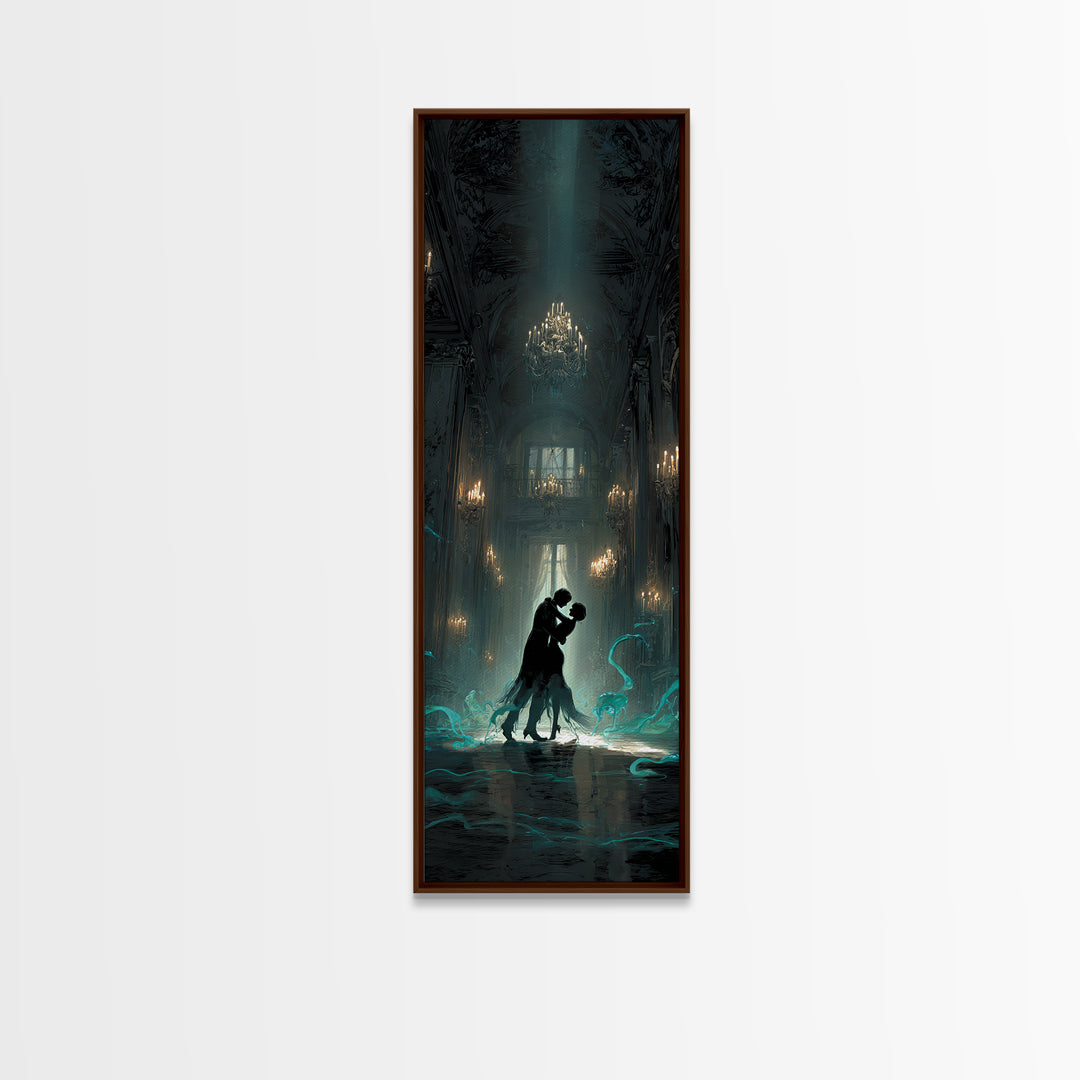 The Ballroom Of Silent Shoggoths, Tall Narrow Wall Art, Gothic Horror Wall Art, Canvas Print, Halloween Wall Decor, Gothic Home Decor