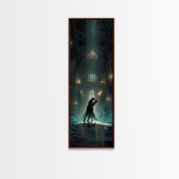 The Ballroom Of Silent Shoggoths, Tall Narrow Wall Art, Gothic Horror Wall Art, Canvas Print, Halloween Wall Decor, Gothic Home Decor