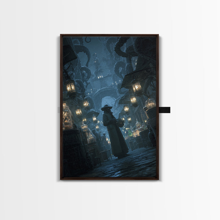 The Lantern Market Beyond The Veil, Vertical Wall Art, Spooky Home Decor, Canvas Print, Halloween Wall Decor, Gothic Home Decor