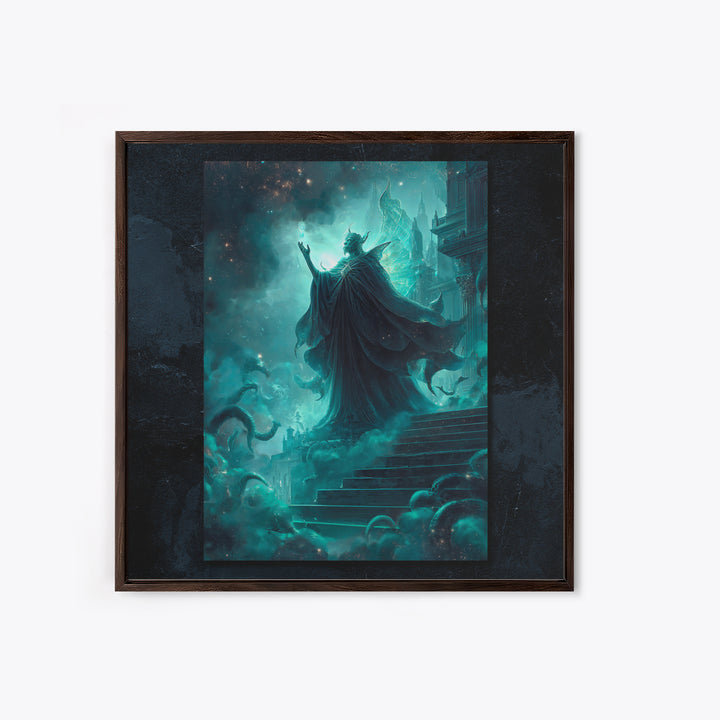 The Moth Prophet Of Kadath, Square Wall Art, Cosmic Horror Wall Art, Framed Canvas Print, Halloween Wall Decor, Gothic Home Decor