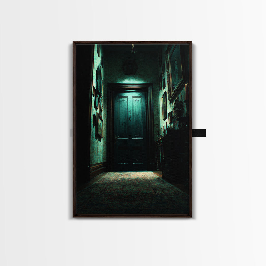 The Thirteenth Door Of Arkham House, Vertical Wall Art, Spooky Home Decor, Canvas Print, Halloween Wall Decor, Gothic Home Decor