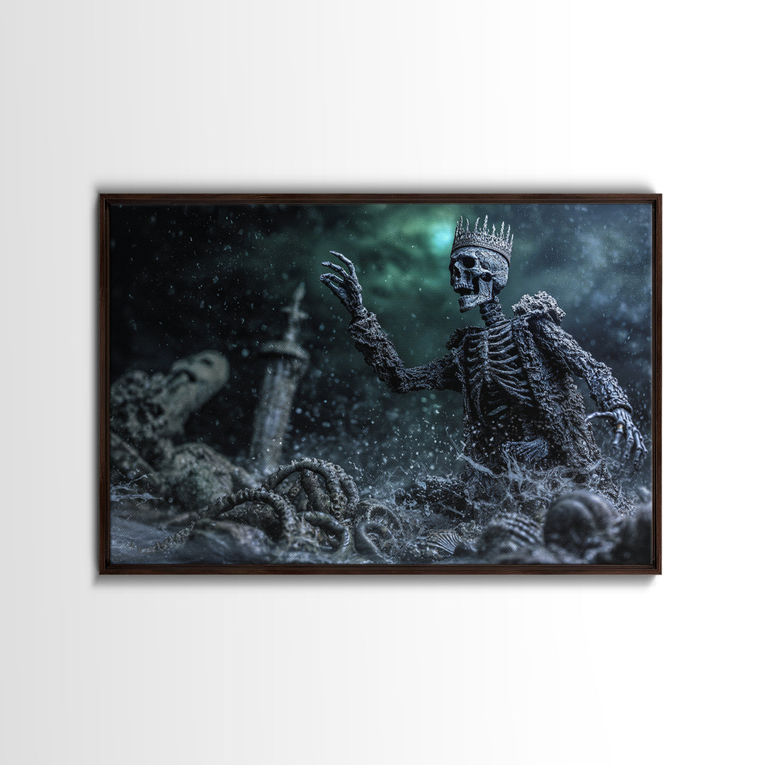 The Salt King Of The Black Shore, Landscape Wall Art, Lovecraftian Horror Art, Canvas Print, Halloween Wall Decor, Gothic Home Decor