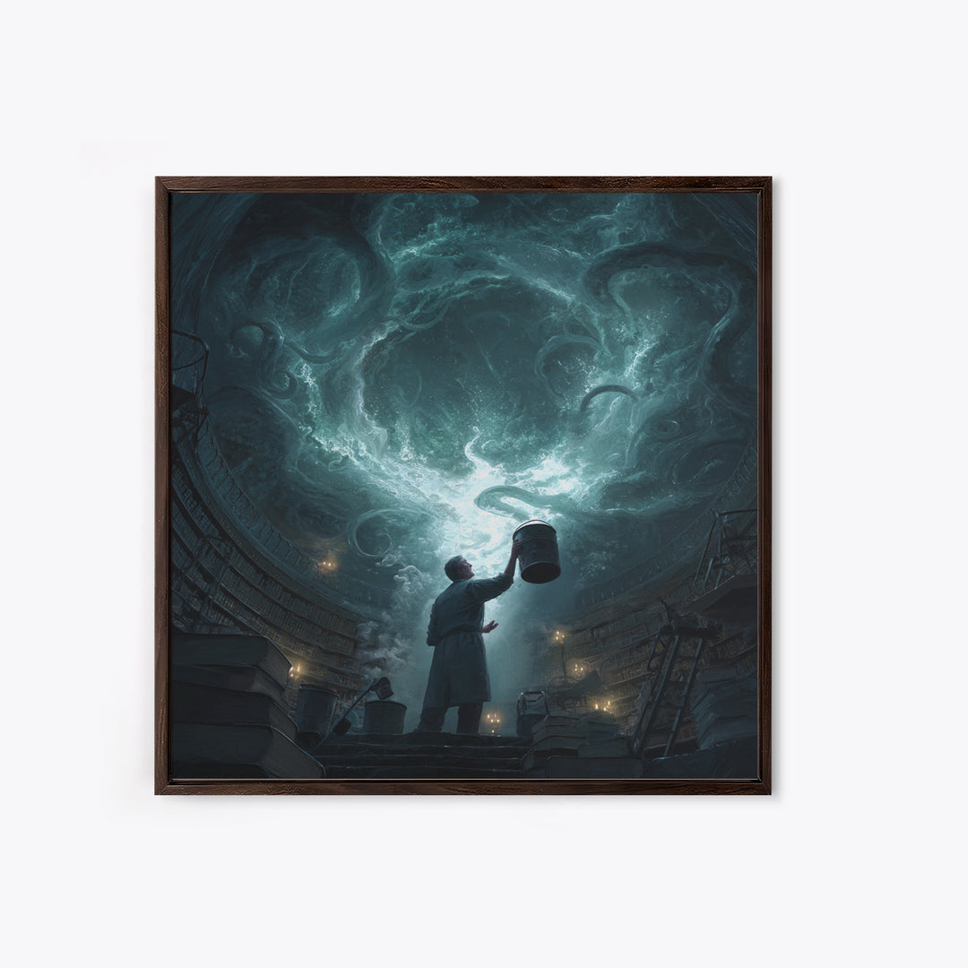 The Dreamwell Beneath Miskatonic, Square Wall Art, Eldritch Gothic Decor, Canvas Print, Halloween Wall Decor, Gothic Home Decor