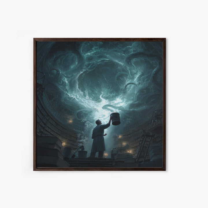 The Dreamwell Beneath Miskatonic, Square Wall Art, Eldritch Gothic Decor, Canvas Print, Halloween Wall Decor, Gothic Home Decor