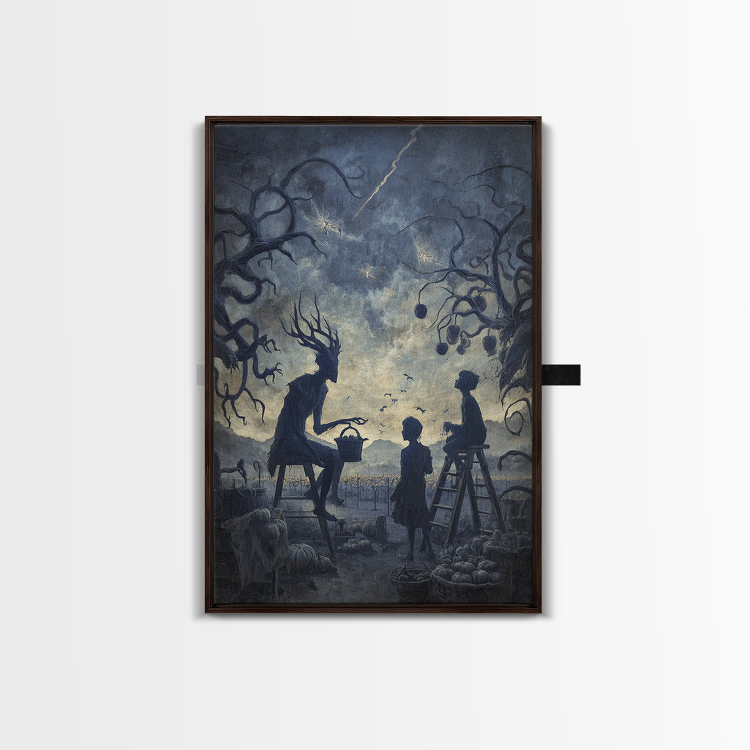 The Children Of The Star Orchard, Vertical Wall Art, Haunted Gothic Art, Canvas Print, Halloween Wall Decor, Gothic Home Decor