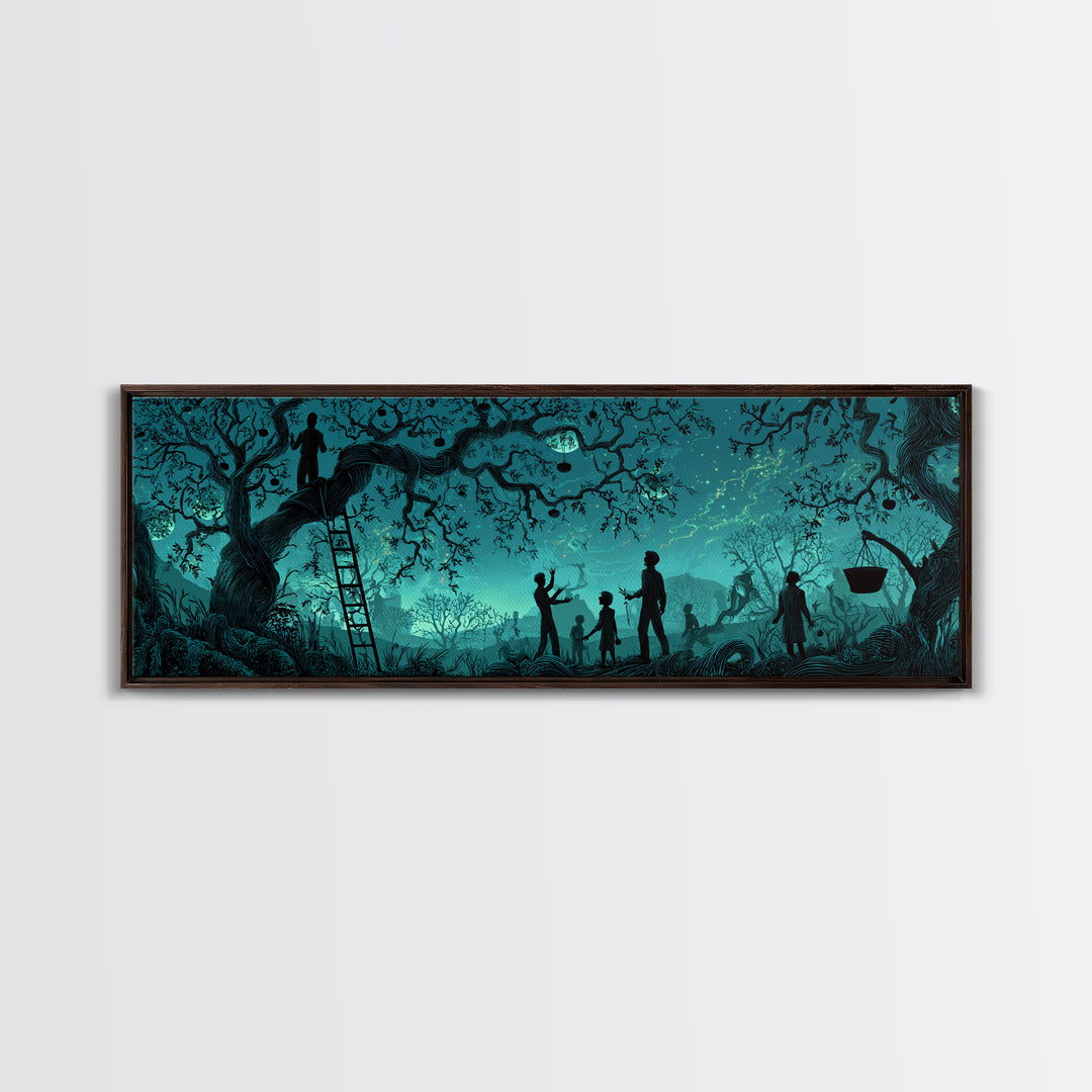 The Children Of The Star Orchard, Extra Wide Wall Art, Cosmic Horror Wall Art, Canvas Print, Halloween Wall Decor, Gothic Home Decor