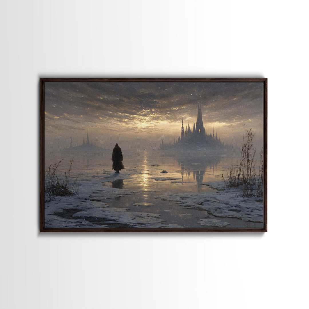 The Frost Beyond Carcosa, Landscape Wall Art, Dark Halloween Decor, Canvas Print, Halloween Wall Decor, Gothic Home Decor, Dark Fantasy Art
