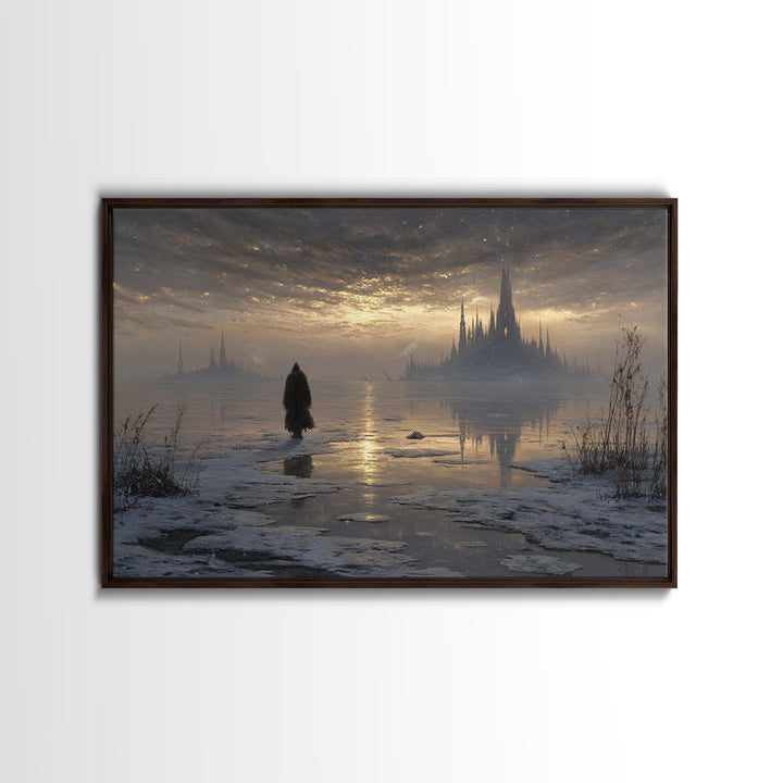 The Frost Beyond Carcosa, Landscape Wall Art, Dark Halloween Decor, Canvas Print, Halloween Wall Decor, Gothic Home Decor, Dark Fantasy Art