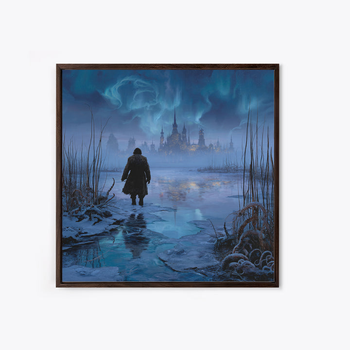 The Frost Beyond Carcosa, Square Wall Art, Haunted Gothic Art, Canvas Print, Halloween Wall Decor, Gothic Home Decor, Horror Wall Art