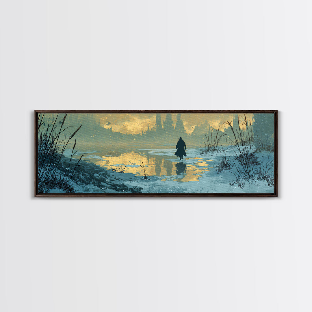 The Frost Beyond Carcosa, Extra Wide Wall Art, Haunted Gothic Art, Framed Canvas Print, Halloween Wall Decor, Gothic Home Decor