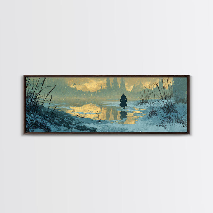 The Frost Beyond Carcosa, Extra Wide Wall Art, Haunted Gothic Art, Framed Canvas Print, Halloween Wall Decor, Gothic Home Decor