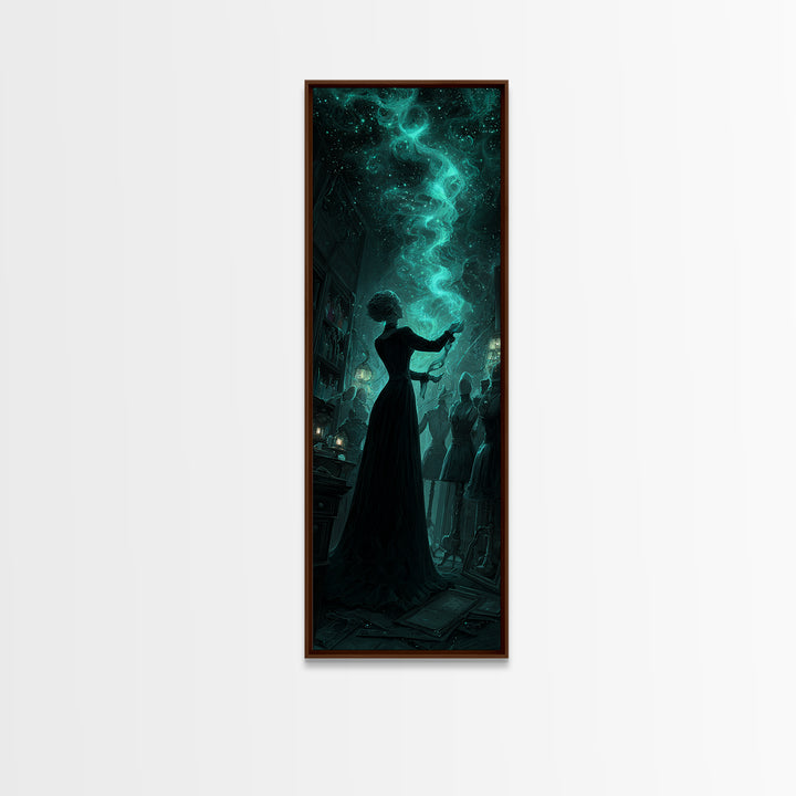 The Seamstress Of Living Nebulae, Tall Narrow Wall Art, Lovecraftian Horror Art, Framed Canvas Print, Halloween Wall Decor, Horror Wall Art
