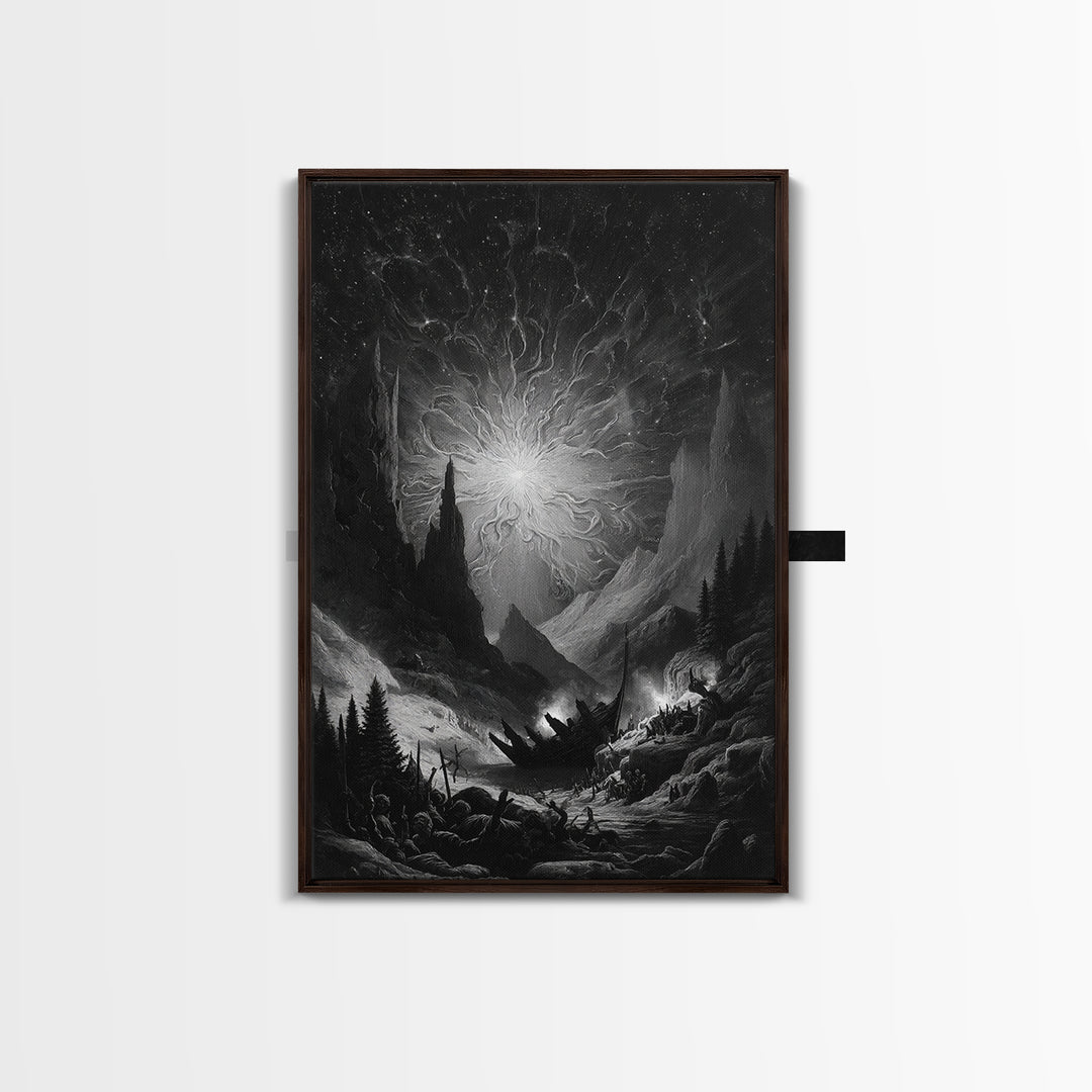The Candelit Ark Of Forgotten Stars, Vertical Wall Art, Dark Fantasy Wall Art, Canvas Print, Halloween Wall Decor, Gothic Home Decor
