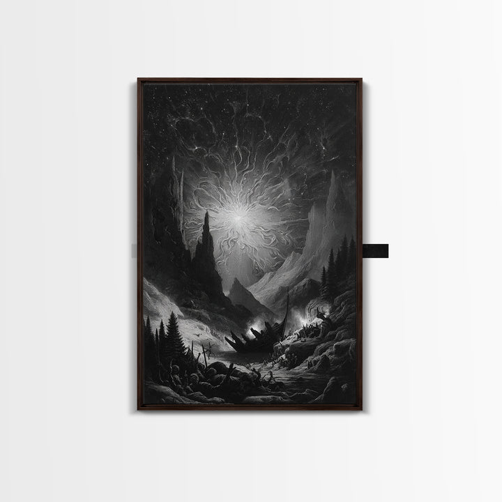 The Candelit Ark Of Forgotten Stars, Vertical Wall Art, Dark Fantasy Wall Art, Canvas Print, Halloween Wall Decor, Gothic Home Decor