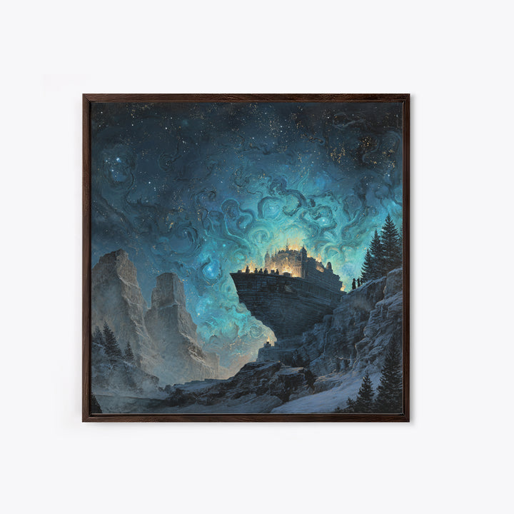 The Candelit Ark Of Forgotten Stars, Square Wall Art, Dark Halloween Decor, Canvas Print, Halloween Wall Decor, Gothic Home Decor