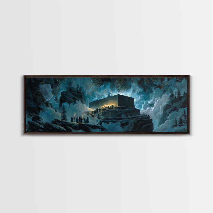 The Candelit Ark Of Forgotten Stars, Extra Wide Wall Art, Dark Fantasy Wall Art, Canvas Print, Halloween Wall Decor, Gothic Home Decor