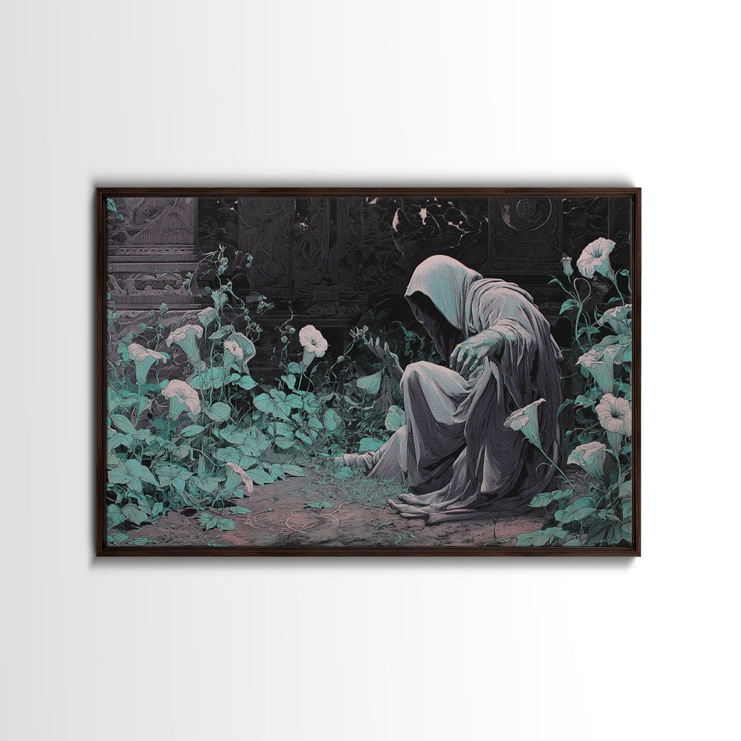 The Garden Of The Eyeless Moon, Landscape Wall Art, Dark Halloween Decor, Canvas Print, Halloween Wall Decor, Gothic Home Decor