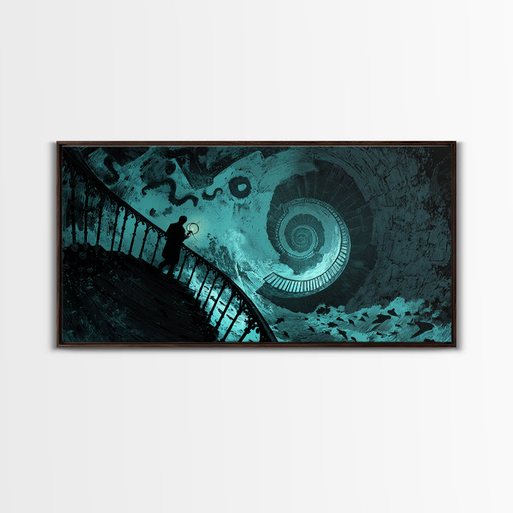 The Last Lighthouse Of Y’Ha-Nthlei, Wide Panoramic Art, Gothic Horror Wall Art, Canvas Print, Halloween Wall Decor, Gothic Home Decor