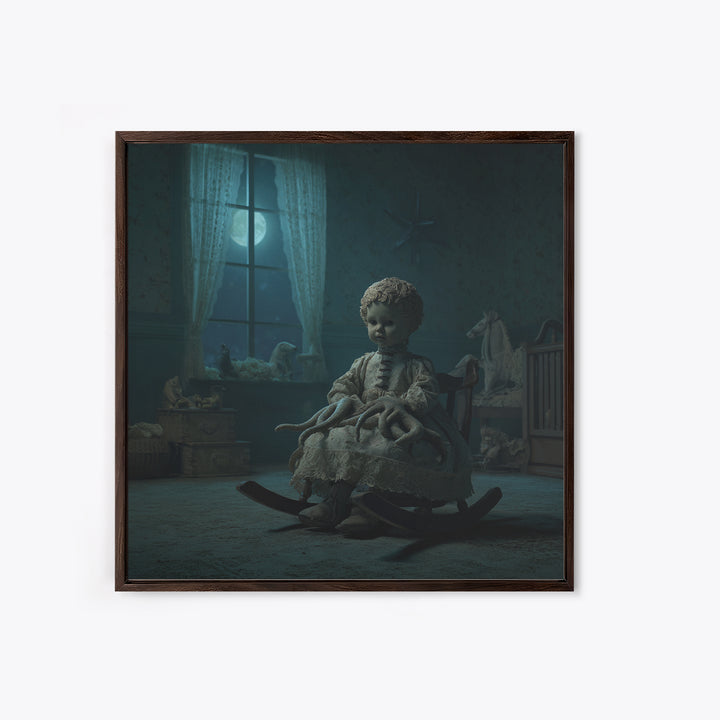 The Doll From Beyond The Void, Square Wall Art, Dark Fantasy Wall Art, Canvas Print, Halloween Wall Decor, Gothic Home Decor