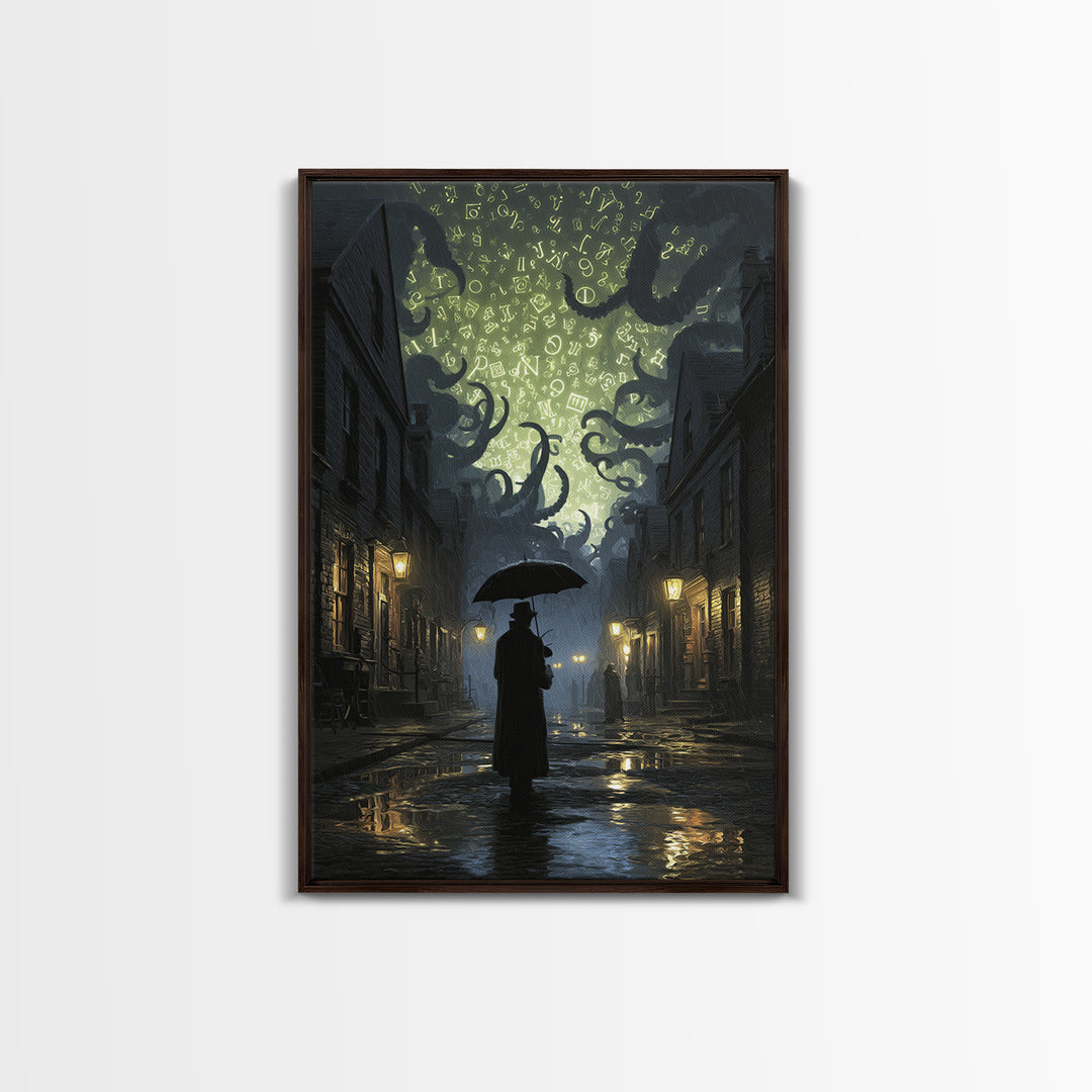 The Umbrella Of The Outer Rain, Vertical Wall Art, Gothic Horror Wall Art, Canvas Print, Halloween Wall Decor, Gothic Home Decor