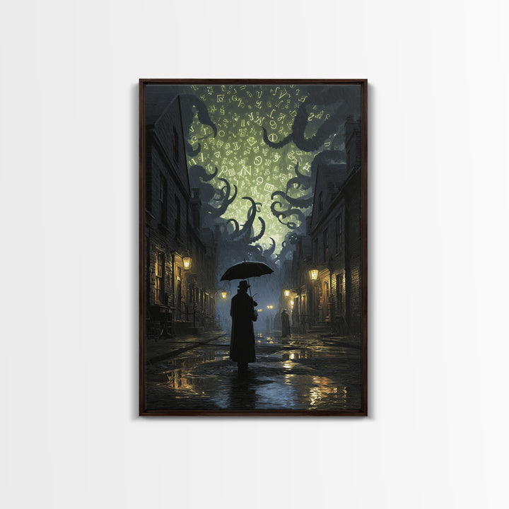 The Umbrella Of The Outer Rain, Vertical Wall Art, Gothic Horror Wall Art, Canvas Print, Halloween Wall Decor, Gothic Home Decor