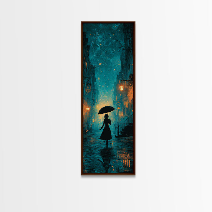 The Umbrella Of The Outer Rain, Tall Narrow Wall Art, Lovecraftian Horror Art, Canvas Print, Halloween Wall Decor, Gothic Home Decor