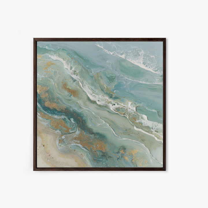 Calming Abstract Ocean Waves Framed Canvas Print, Dental Office Art, Dental Hygiene, Office Decor, Calm, Medical Office Art, DOA-1x1-1