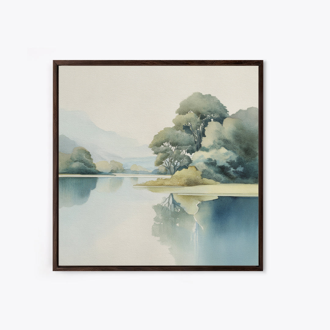 Sunlit Lake with Calming Reflections Canvas Print, Dental Office Art, Room Decor Aesthetic, Office Decor, Fine Art, Calm, DOA-1x1-15