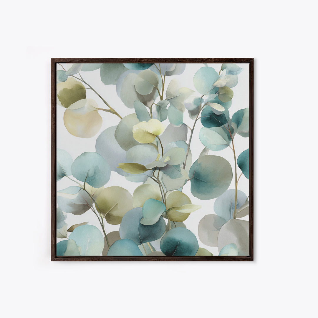 Soft Botanical Eucalyptus Print for Clean Atmosphere Canvas Print, Dental Office Art, Dental Wall Art, Office Decor, Calm, DOA-1x1-27