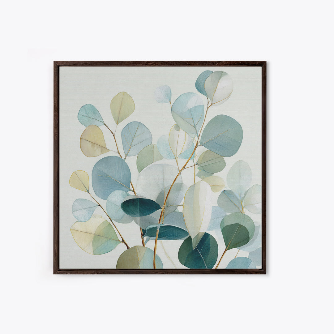 Soft Botanical Eucalyptus Print for Clean Atmosphere Canvas Print, Dental Office Art, Office Wall Art, Office Decor, Calm, DOA-1x1-3