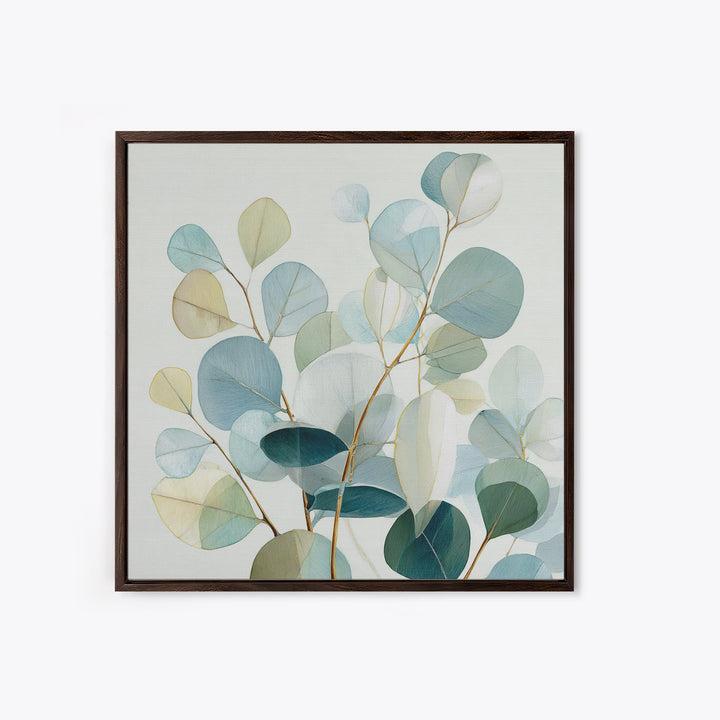 Soft Botanical Eucalyptus Print for Clean Atmosphere Canvas Print, Dental Office Art, Office Wall Art, Office Decor, Calm, DOA-1x1-3
