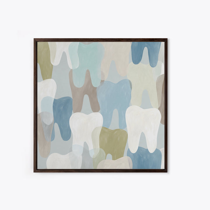 Playful Tooth Shaped Character Canvas Print, Dental Office Art, Medical Office Decor, Office Decor, Abstract Art, Calm, DOA-1x1-30