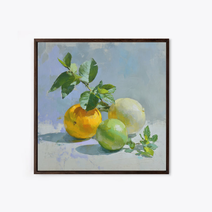 Fresh Citrus and Mint Still Life Canvas Print, Dental Office Art, Dental Office Decor, Office Decor, Calm, Science Art, DOA-1x1-31