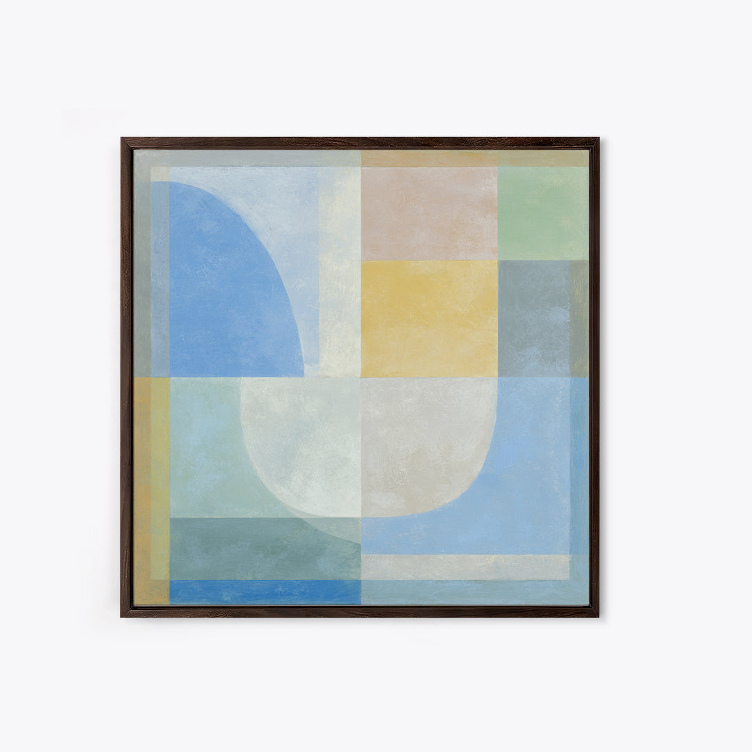 Simple Rainbow Pastel Shapes for Children Canvas Print, Dental Office Art, Dental Decor, Office Decor, Abstract Art, Calm, DOA-1x1-45