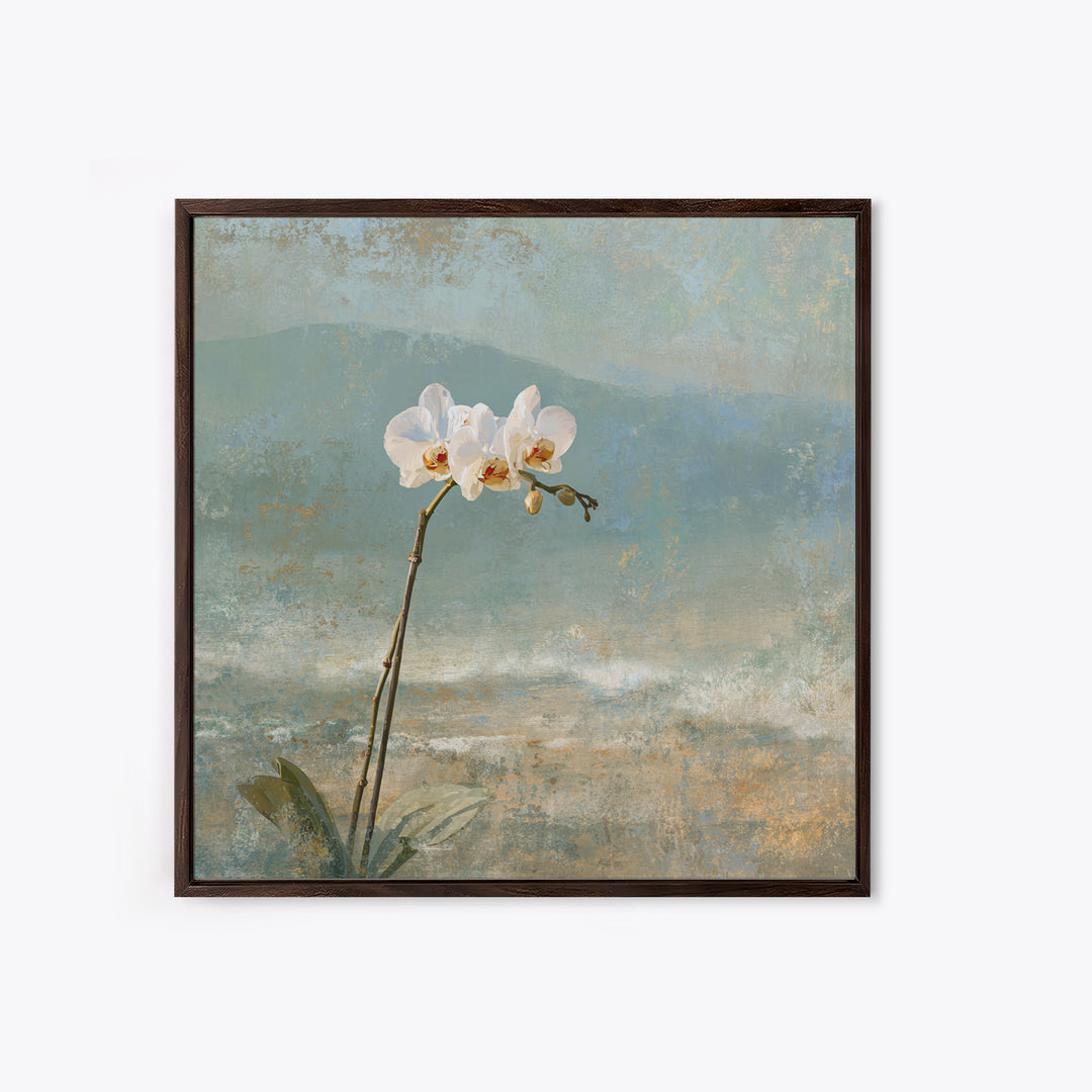 White Orchid on Stone Background Canvas Print, Dental Office Art, Dental Decor, Office Decor, Fine Art, Calm, Wall Decor, DOA-1x1-60