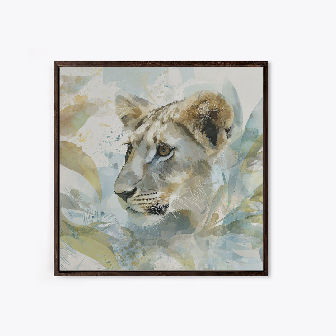Happy Jungle Animals Framed Canvas Print, Dental Office Art, Dental Assistant, Office Decor, Fine Art, Calm, Gallery Decor, DOA-1x1-62