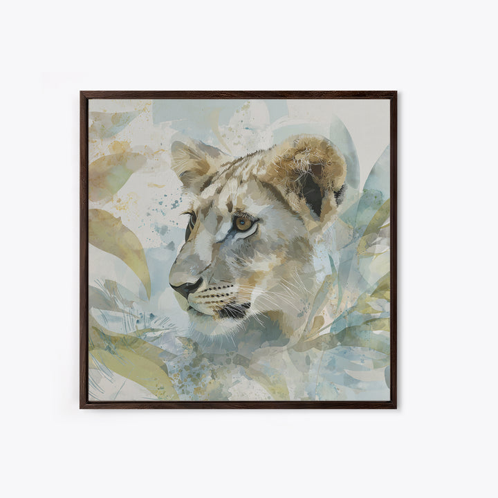 Happy Jungle Animals Framed Canvas Print, Dental Office Art, Dental Assistant, Office Decor, Fine Art, Calm, Gallery Decor, DOA-1x1-62