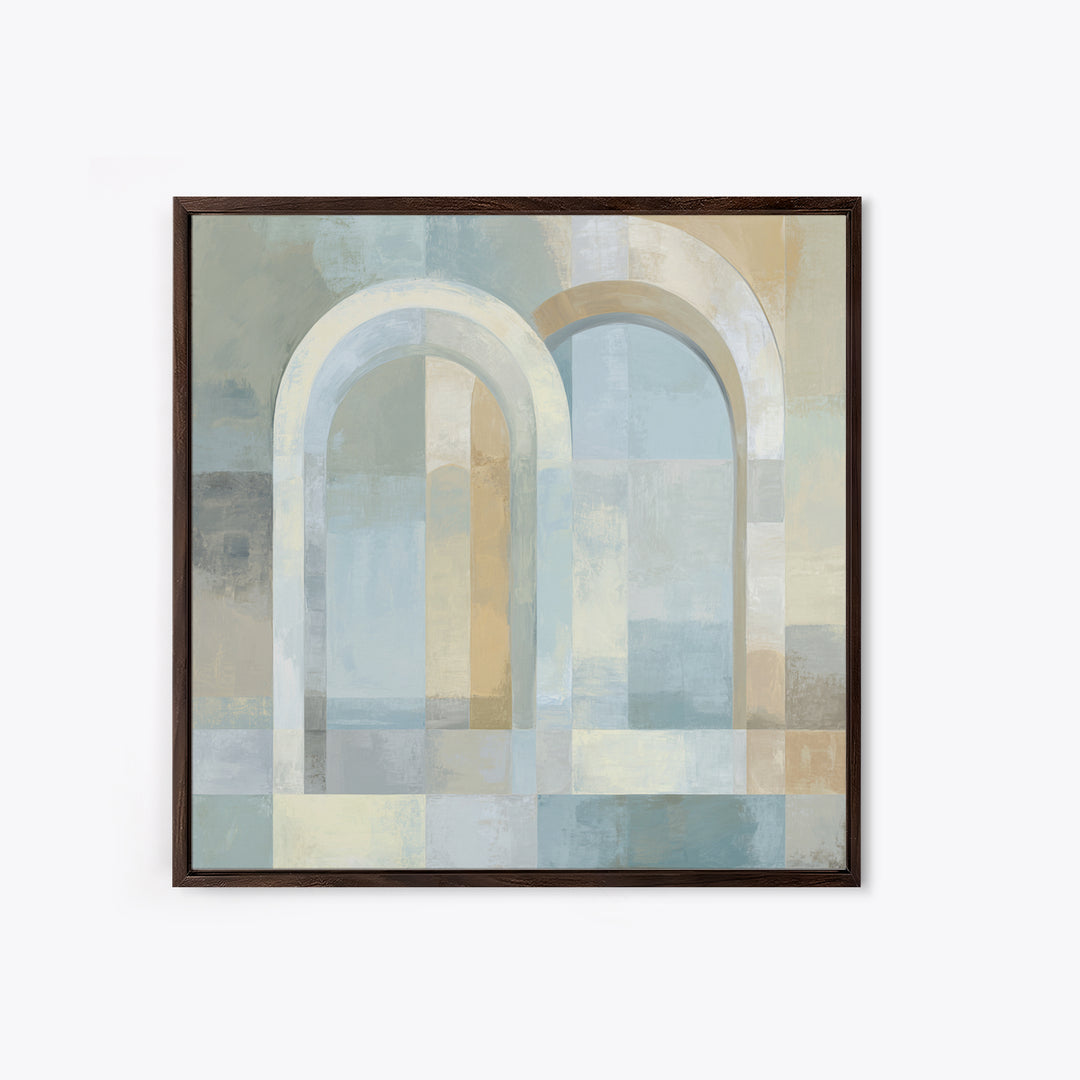 Light Scandinavian Abstract Arches Framed Canvas Print, Dental Office Art, Dental Assistant, Office Decor, Fine Art, Calm, DOA-1x1-65