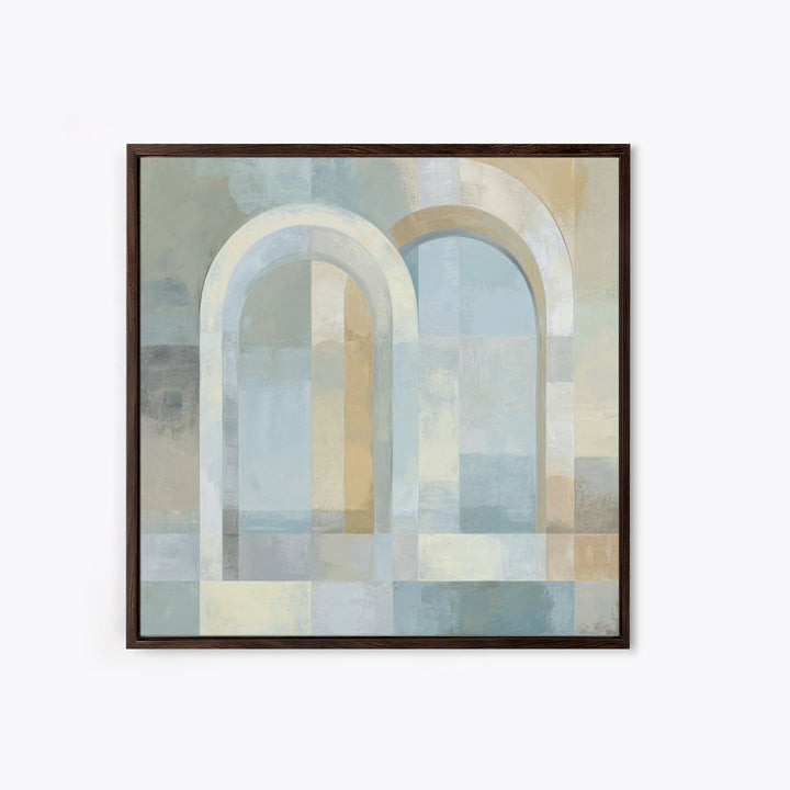 Light Scandinavian Abstract Arches Framed Canvas Print, Dental Office Art, Dental Assistant, Office Decor, Fine Art, Calm, DOA-1x1-65