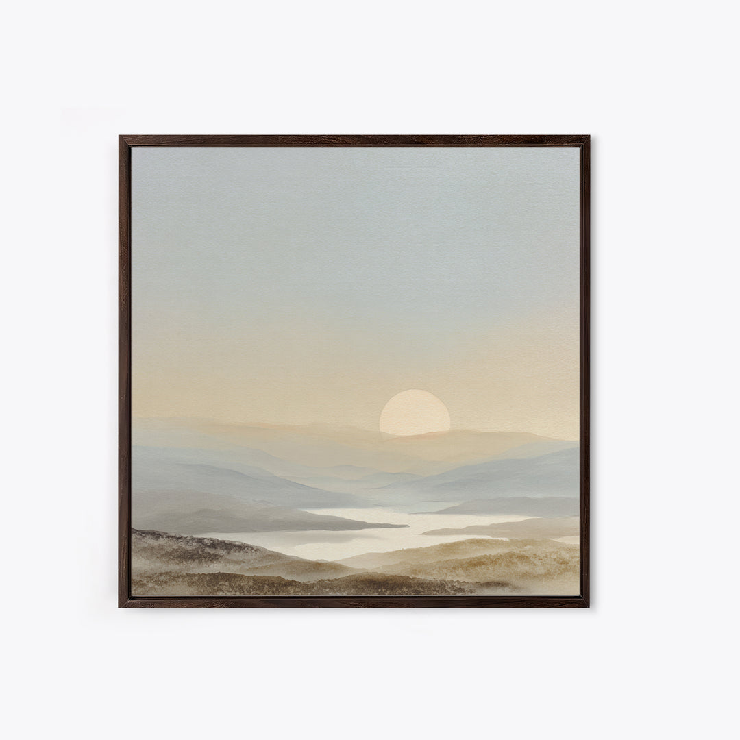 Soft Gradient Sunrise Framed Canvas Print, Dental Office Art, Tooth Art, Office Decor, Calm, Modern Decor, Fine Art Print, DOA-1x1-68