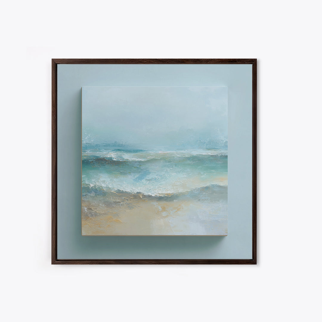 Calming Abstract Ocean Waves Framed Canvas Print, Dental Office Art, Dentist Art, Office Decor, Watercolor Art, Calm, DOA-1x1-73