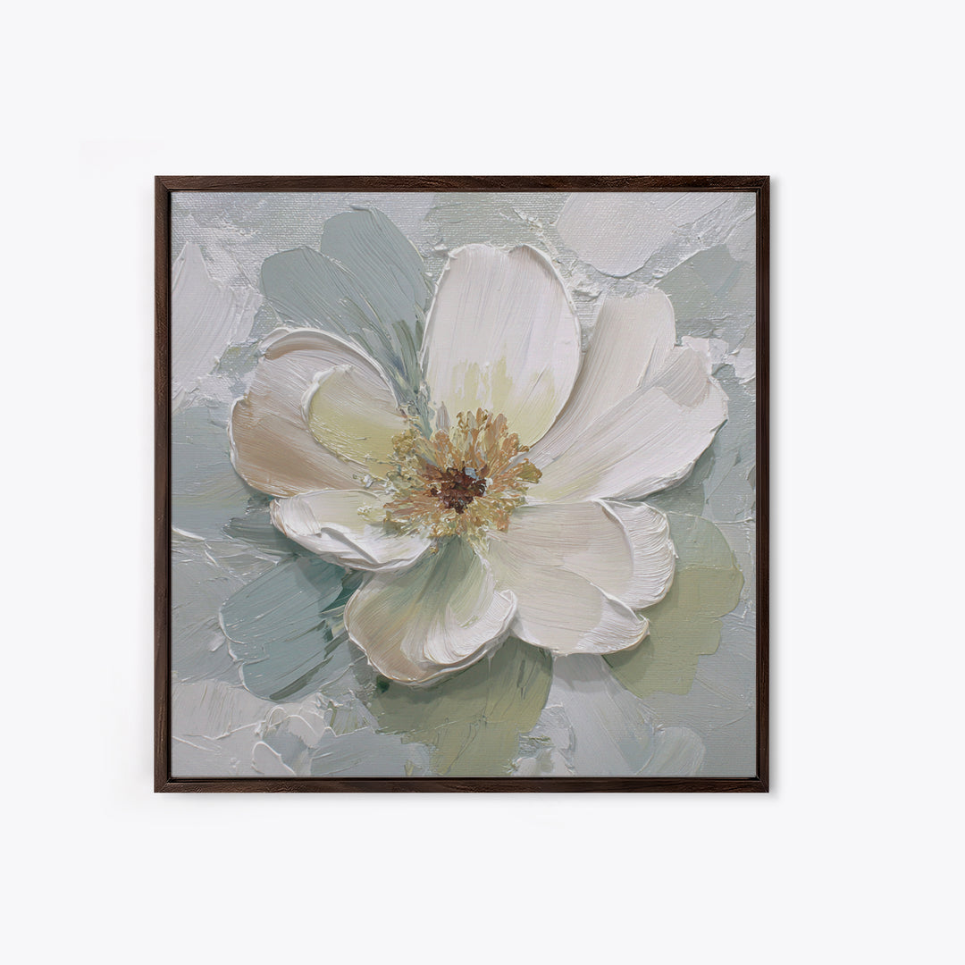 Sterile Modern Floral Painting Framed Canvas Print, Dental Office Art, Home Decor, Office Decor, Oil Painting, Calm, DOA-1x1-83