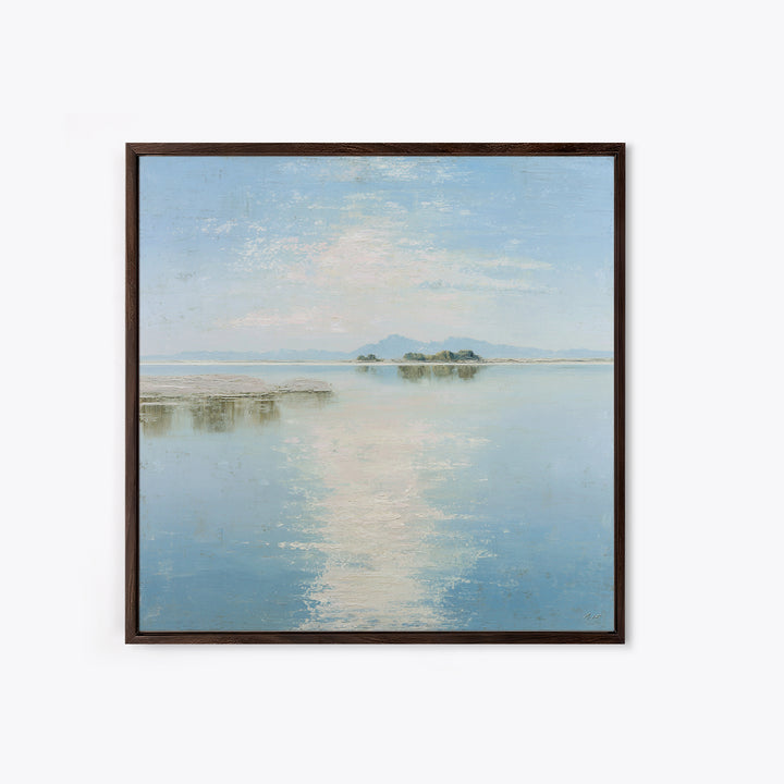 Sunlit Lake with Calming Reflections Canvas Print, Dental Office Art, Gallery Decor, Office Decor, Calm, Minimalist Decor, DOA-1x1-87