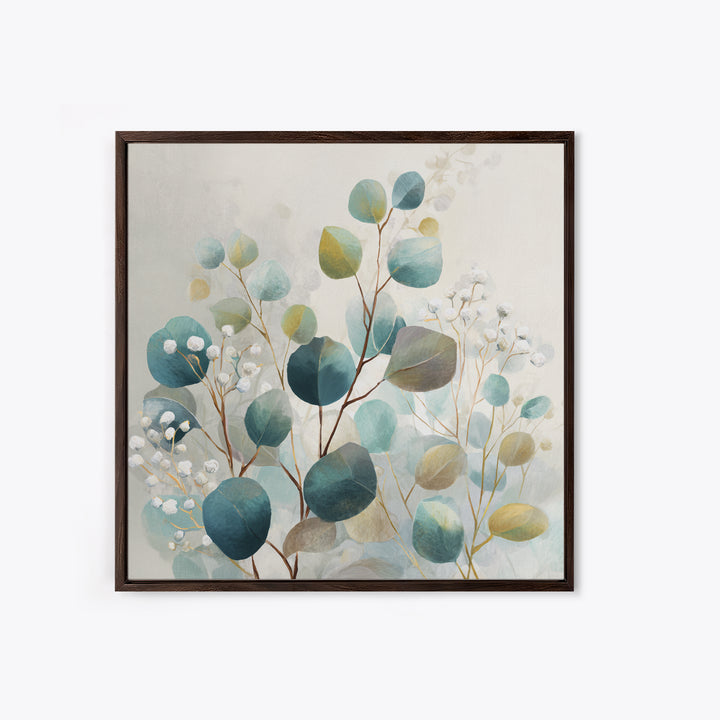 Soft Botanical Eucalyptus Print for Clean Atmosphere Canvas Print, Dental Office Art, Office Decor, Oil Painting, Calm, DOA-1x1-99